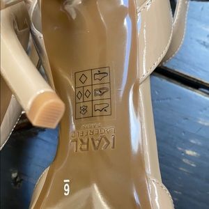 Karl Lagerfeld | Shoes | Karl Lagerfeld Nude Heels With Ankle Strap